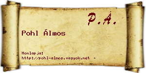 Pohl Álmos névjegykártya