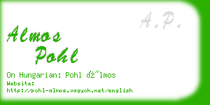 almos pohl business card